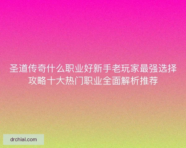 圣道传奇什么职业好新手老玩家最强选择攻略十大热门职业全面解析推荐