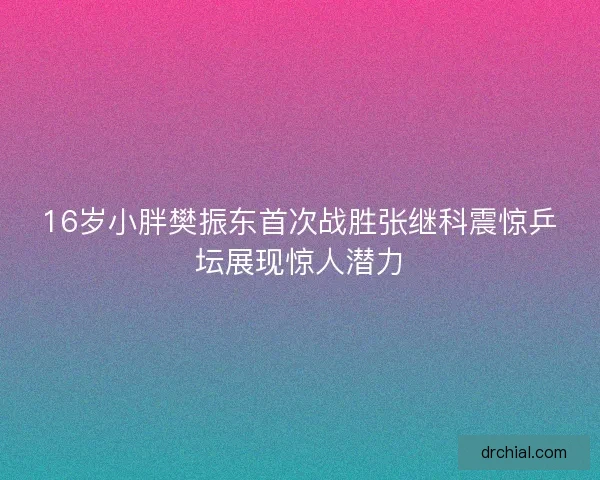 16岁小胖樊振东首次战胜张继科震惊乒坛展现惊人潜力