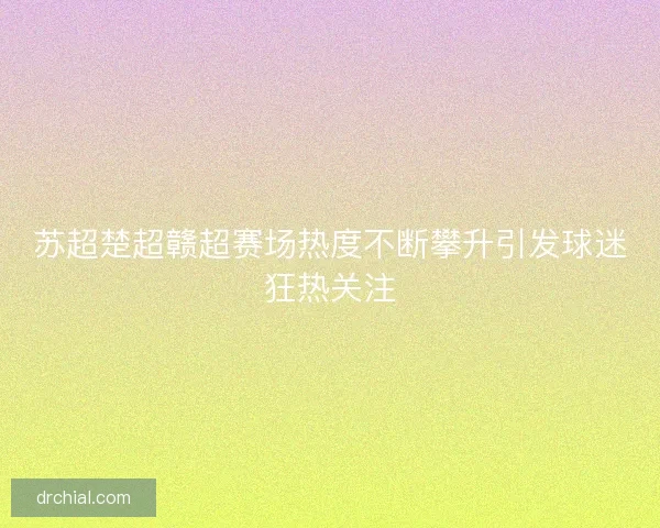苏超楚超赣超赛场热度不断攀升引发球迷狂热关注
