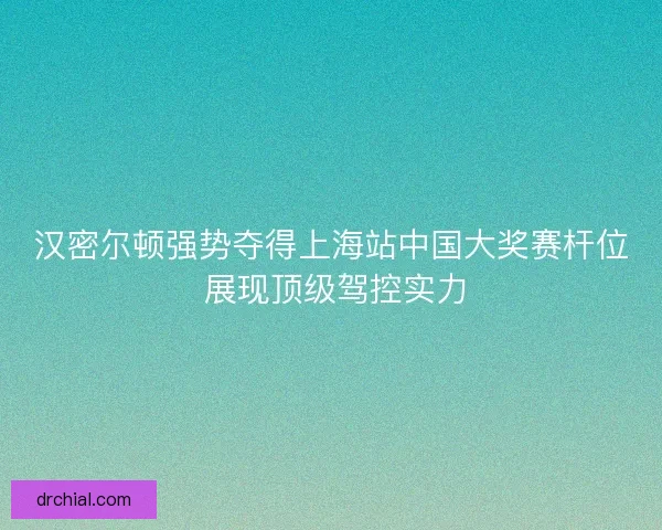 汉密尔顿强势夺得上海站中国大奖赛杆位 展现顶级驾控实力